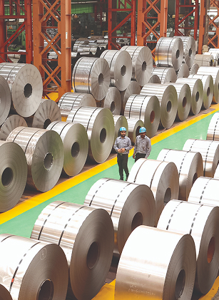 Steel coils at JSW plant